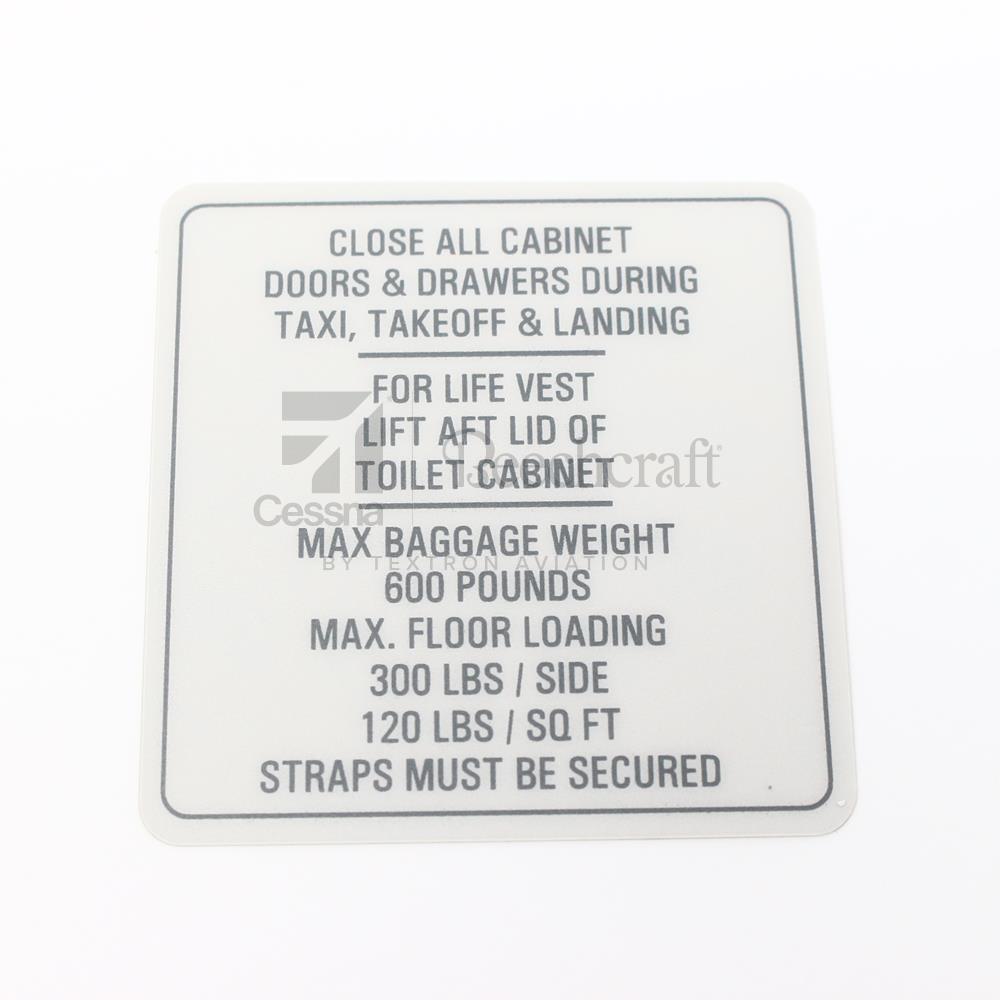4811622-15|PLACARD AFT COMPARTMENT
